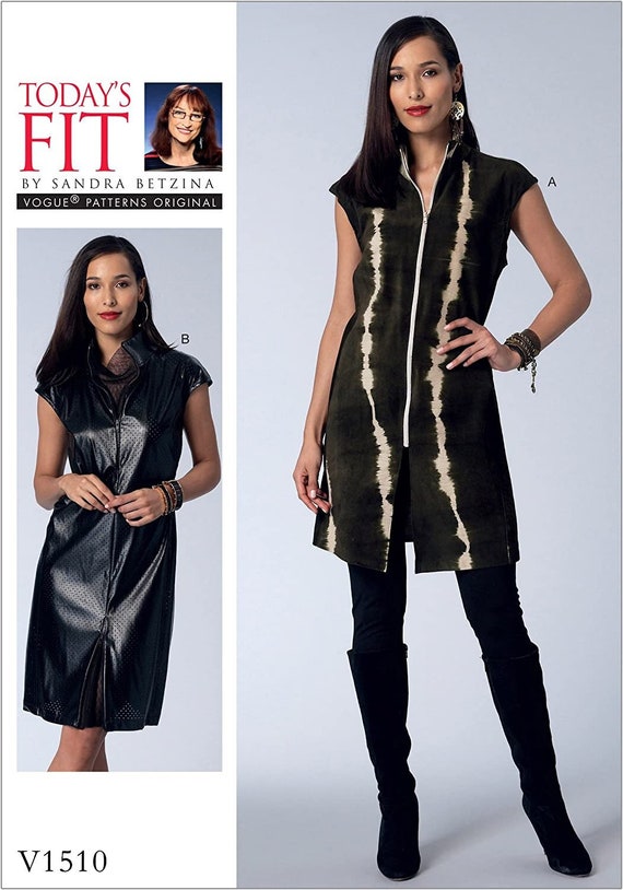 Vogue Misses' Pleated Front Dress Sewing Pattern By Sandra Betzina - Sizes A-J