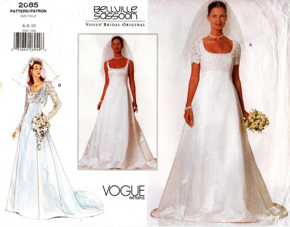 Buy Vogue Sewing Pattern for Women's Wedding Dress, Bridal Gown, Bridal  Dress With Train, Vogue 1032, Size 6-10 12-16 18-22, Uncut FF Online in  India - Etsy
