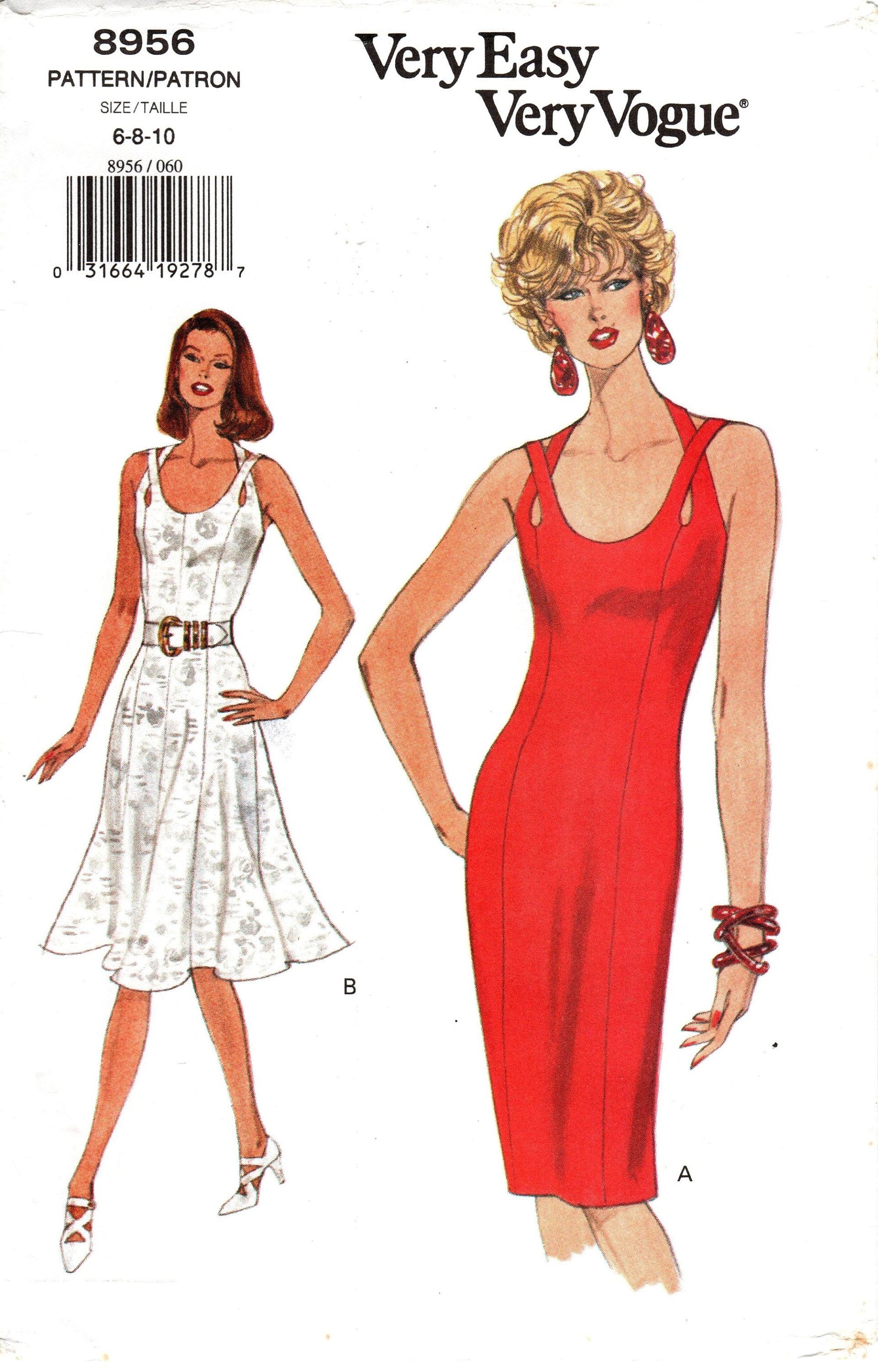 ワンピース emboss pattern deep tuck side gather OP FREE SHIPPING! - Vintage Vogue Pattern 4194 - One Piece