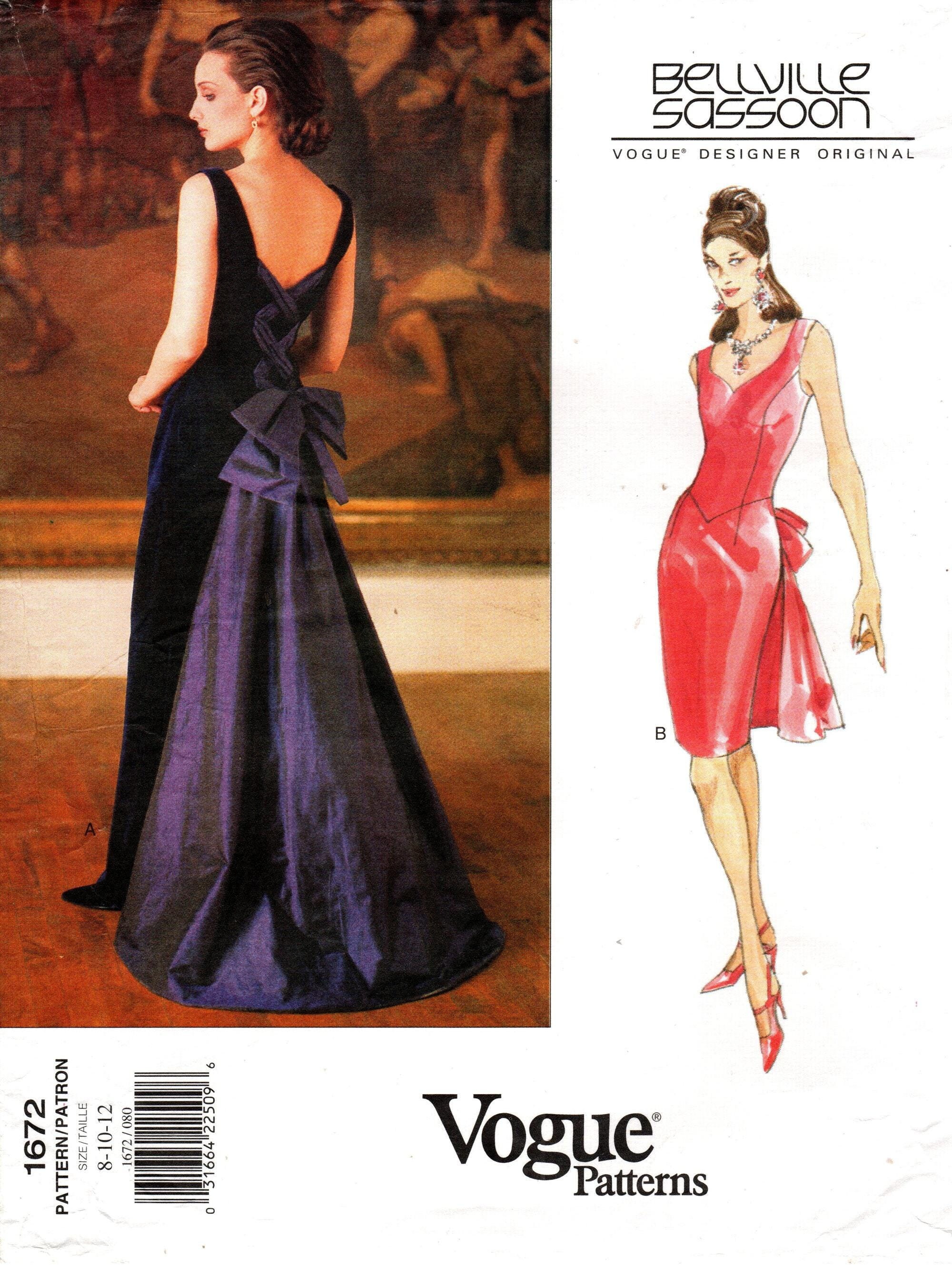 Vogue 1672 Dress Pattern: Bellville Sassoon Sweetheart Neckline