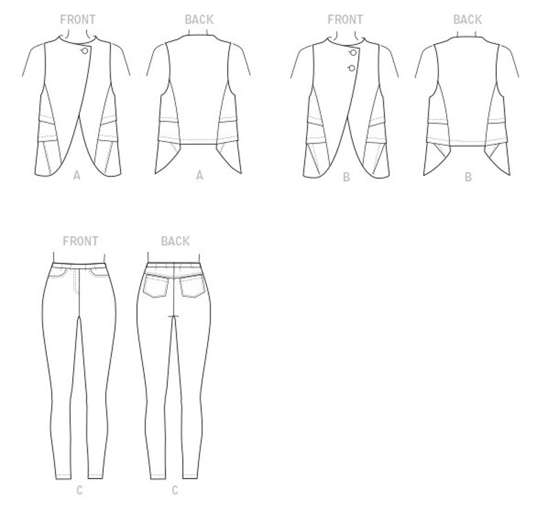 Tulip-Hem Vests and Pants Misses/' Seamed Vogue Separates Pattern V9216 by MARCY TILTON Pick Your Size Vogue Designer Pattern