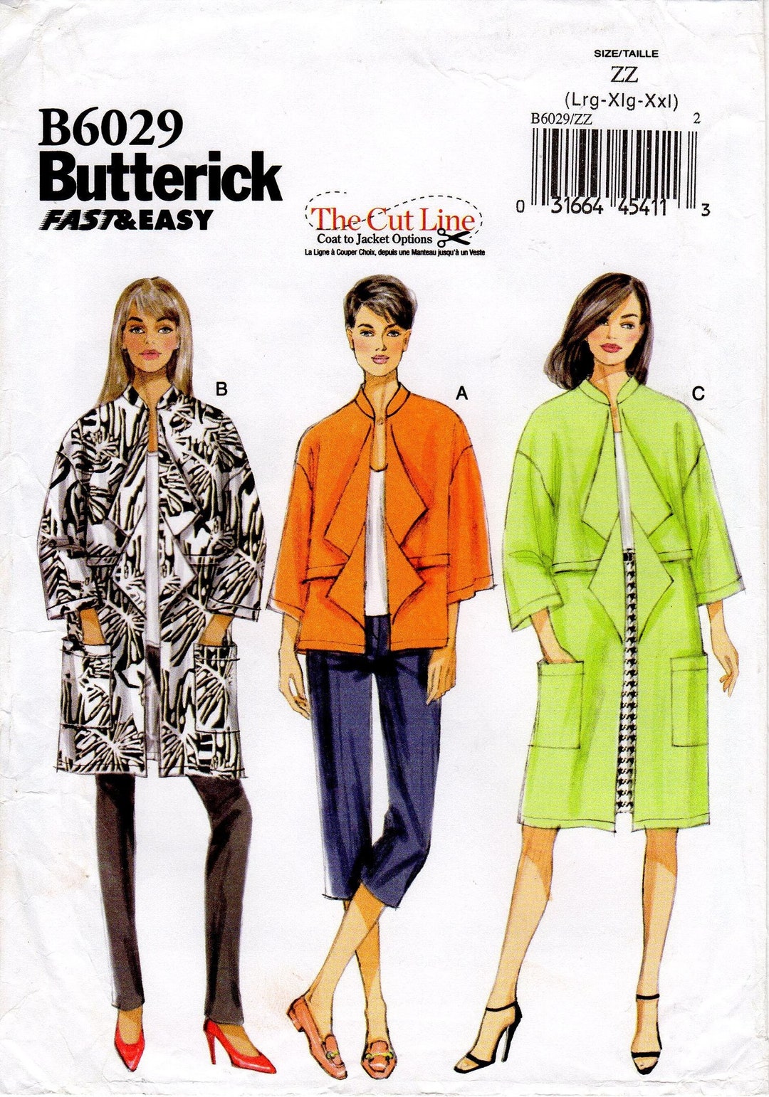 Pick Your Size Butterick Coat Pattern B6029 Misses' - Etsy