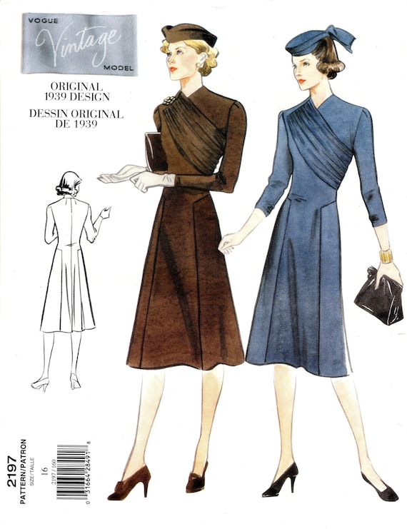 Vogue 2197 Vintage Dress Pattern: Misses' A-line Pullover, Vogue Vintage  Model 1939 Design, (pick Size) - Etsy Canada