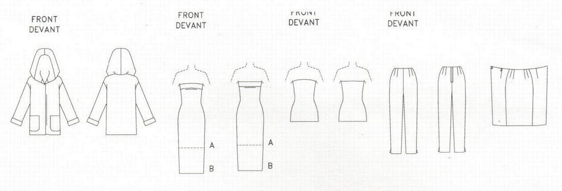 Vogue 2137 Sewing Pattern: Hooded Jacket, Strapless Dress, Wrap Skirt ...