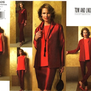 Sz 14/16/18 - Vogue Separates Pattern V2826 by TOM and LINDA PLATT - Misses&#39; Jacket, Tunic, Skirt & Pants - Vogue American Designer