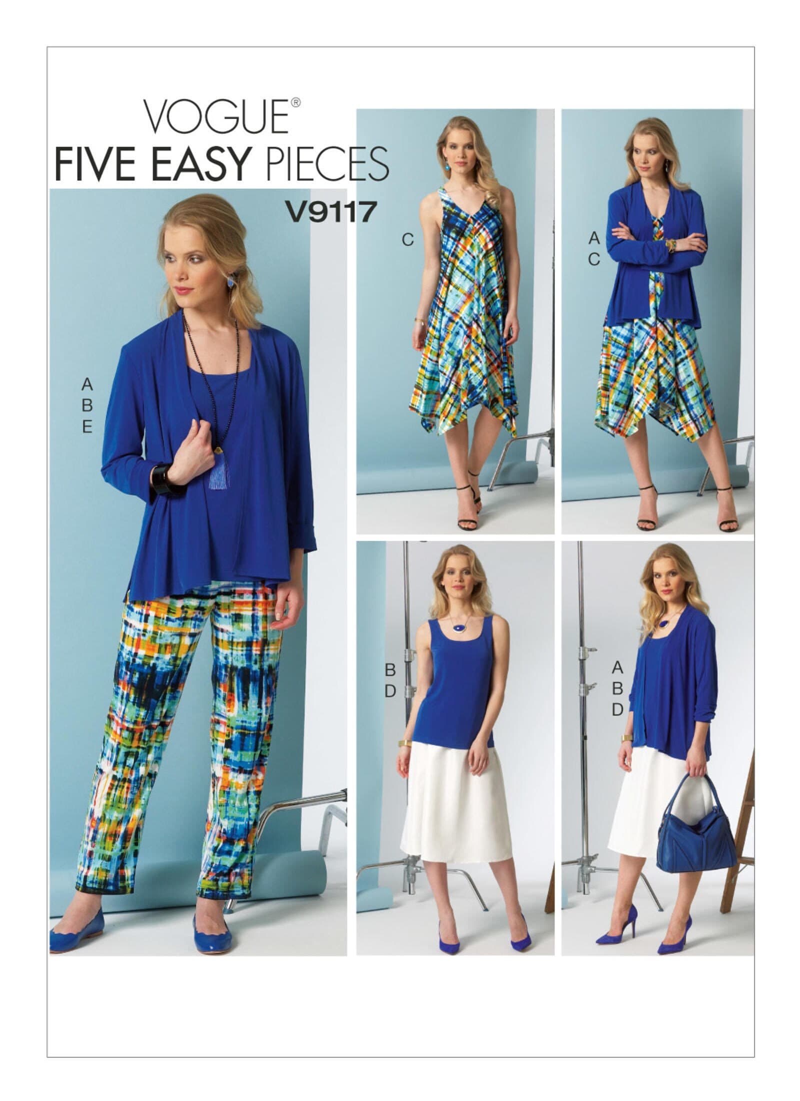 Vogue Separates Pattern V9117 Misses' Cardigan, Top, Handkerchief Hem ...