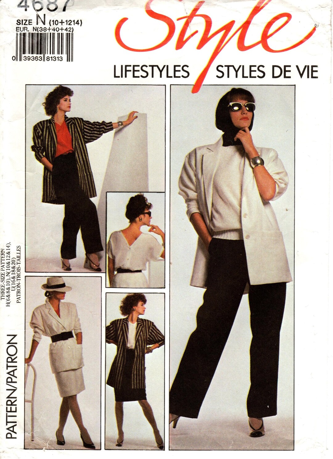 Vogue 1986 Sewing Pattern: Misses' Evening Dress, Jacket, Top, Pants ...
