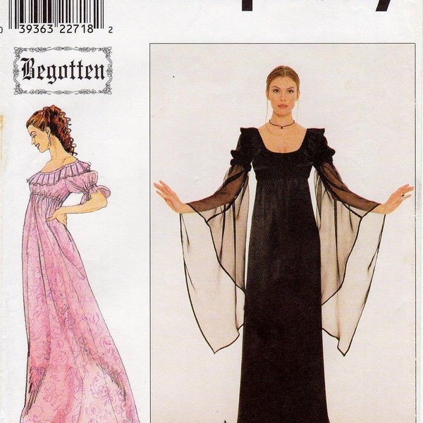 Simplicity Costume Pattern 8619 by BEGOTTEN - Misses' Gothic Empire Dress in Two Variations - Sz 10/12/14