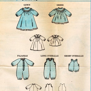 McCall's Doll Clothes Pattern 717/8872 Complete Baby Doll Wardrobe in Three Sizes for Dolls 13 to 14, 15 to 16 or 17 to 18 image 3