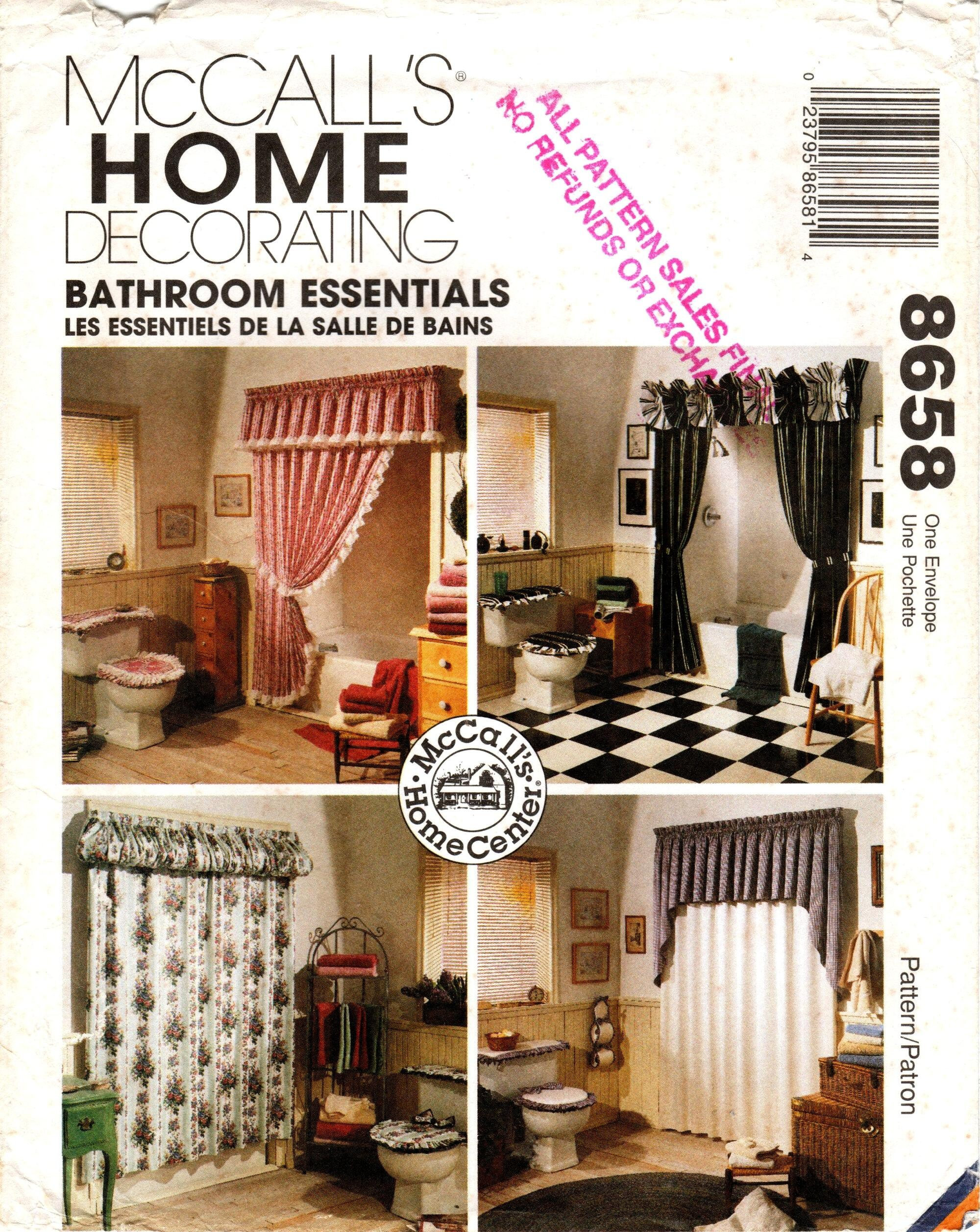 Mccall's 8658 Sewing Pattern: Bathroom Decor Essentials - Uncut
