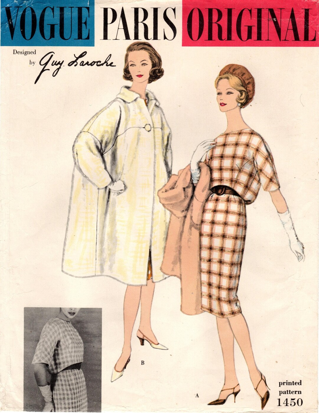 Vintage Vogue Paris Original Sewing Pattern 1450 Guy Laroche Dress ...