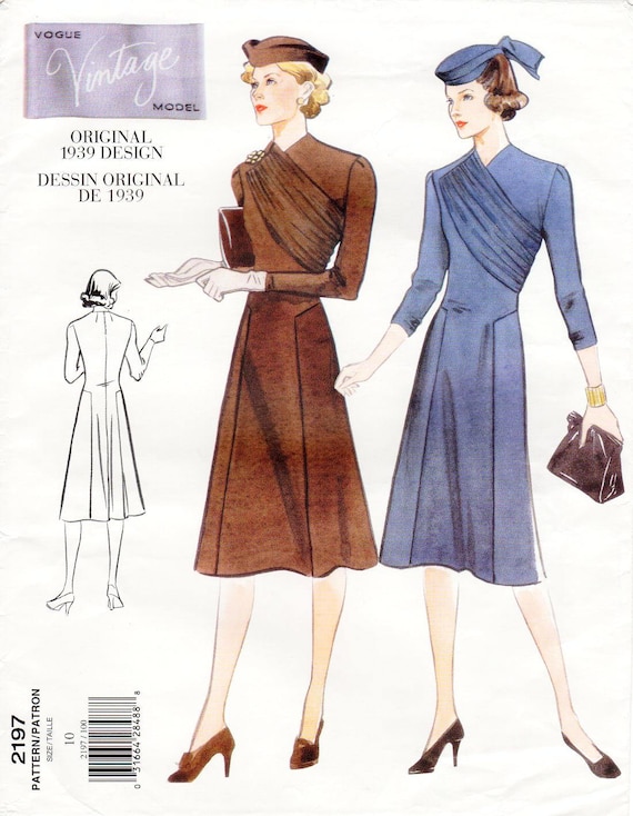 Vogue 2197 Vintage Dress Pattern: Misses' A-line Pullover, Vogue Vintage  Model 1939 Design, (pick Size) - Etsy