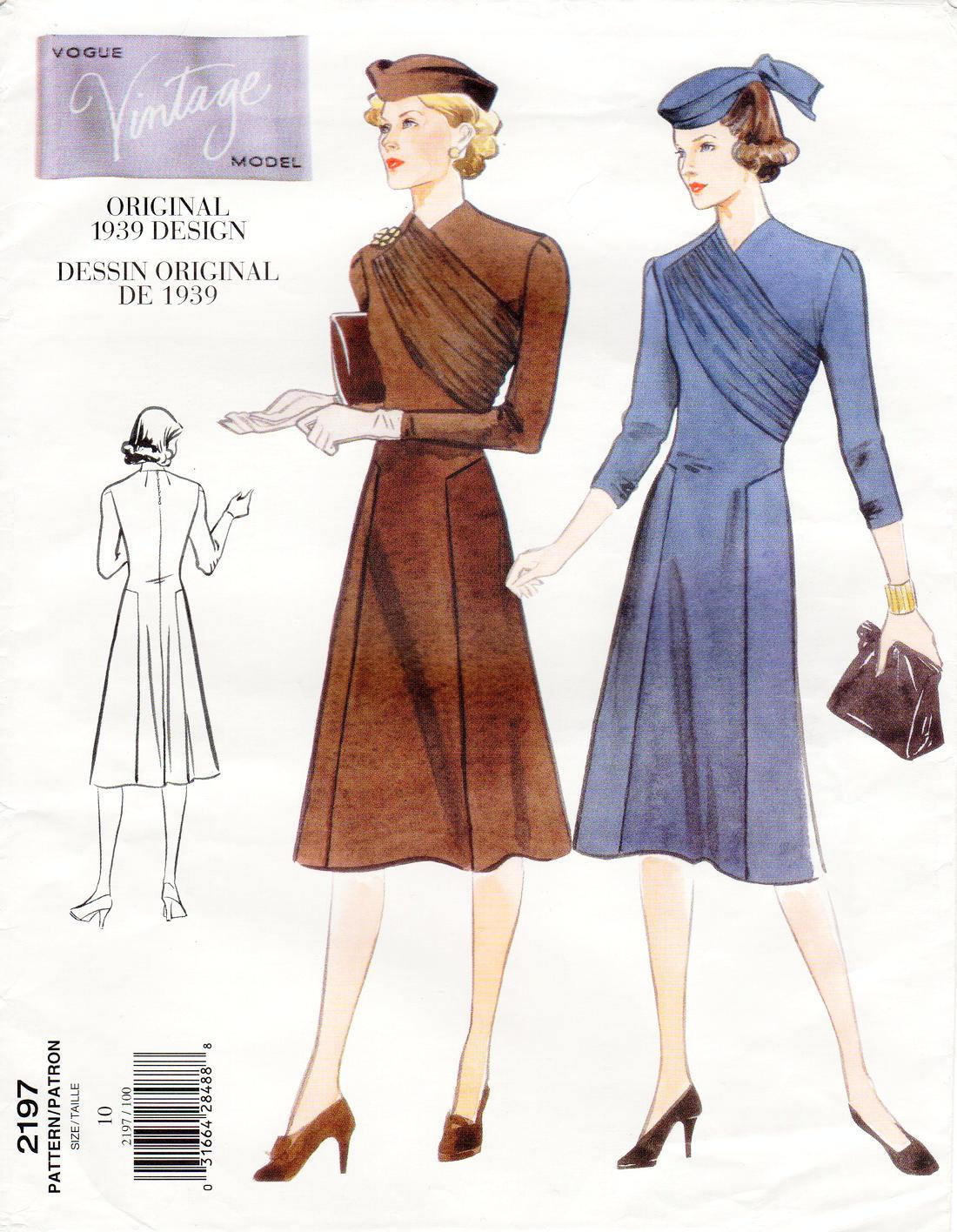 39さん Vogue 2197 Vintage Dress Pattern: Misses' A-line Pullover, Vogue