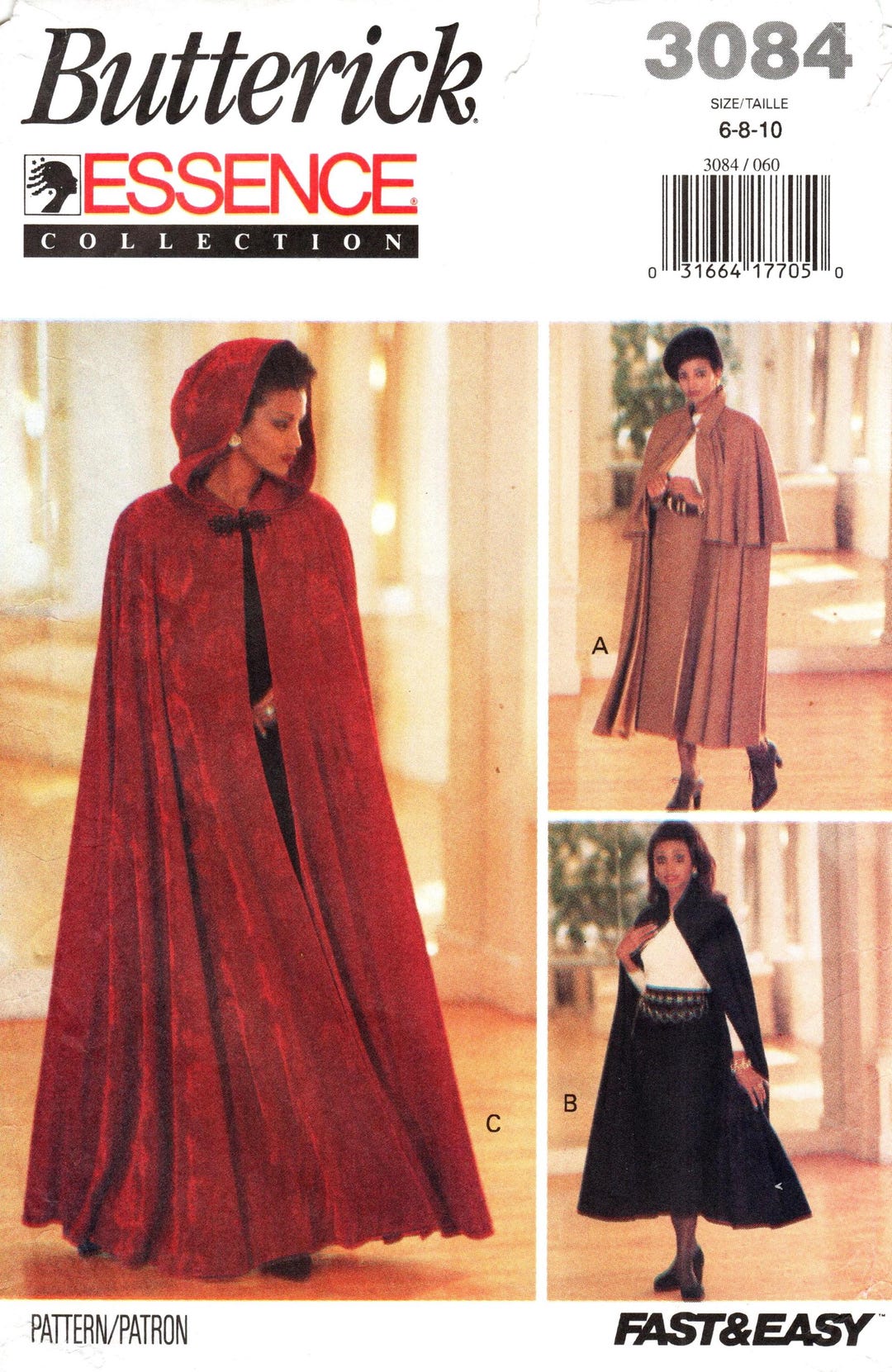 Butterick Sewing Pattern 3084: Misses' Cape and Skirt - Size 6/8/10 - Etsy
