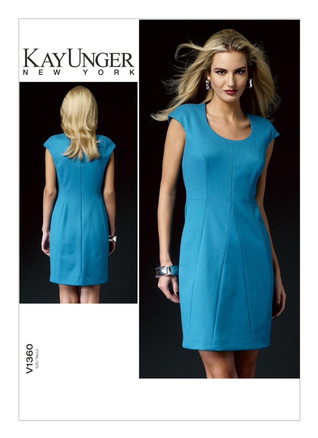 Sz 8/10/12/14/16 Vogue Dress Pattern V1360 by KAY UNGER Etsy