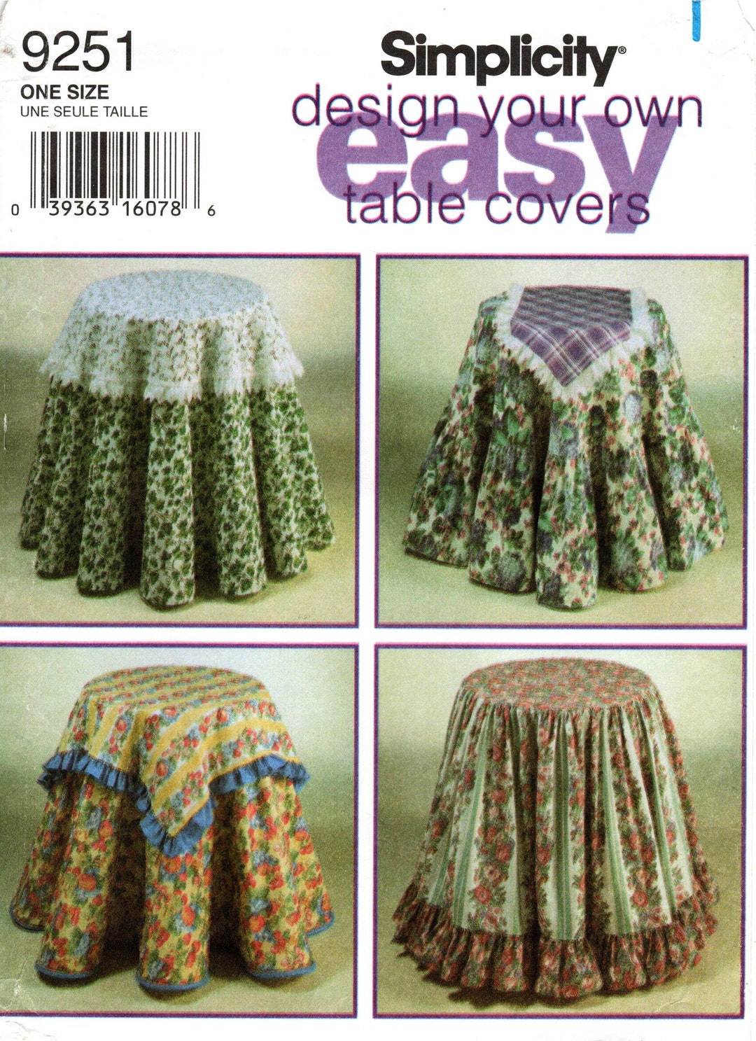 Simplicity 9251 Table Cover Sewing Pattern: Tablecloths, Runners - Etsy