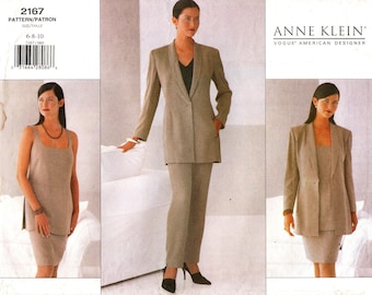 U-PICK Sz - Vogue Separates Pattern 2167 by ANNE KLEIN - Misses' Below-Hip Jacket, Top, Straight Skirt & Pants - Vogue American Designer