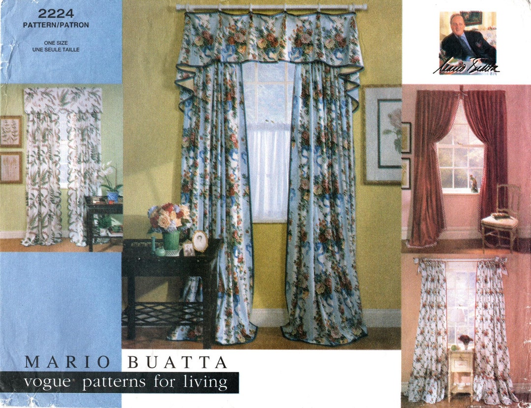 Vogue Home Decor Pattern 2224 by MARIO BUATTA Window Etsy
