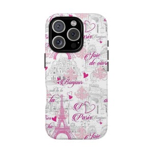 Parisian Chic Phone Case - Eiffel Tower Design, Floral Art, Cute Paris Gift, Trendy Phone Cover, Women&#39;s Accessories