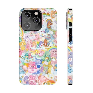Funda fina para teléfono con diseño de oso cariñoso: accesorios lindos, coloridos y divertidos para niños y adultos, regalo perfecto para cumpleaños, diseño alegre.