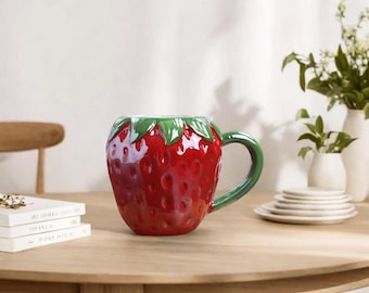 Creative Colorful Fruit Ceramic Cup Strawberries Pineapple Mug Cartoon Fruit Children&#39;s Breakfast Milk Cup Mugs Coffee Cups