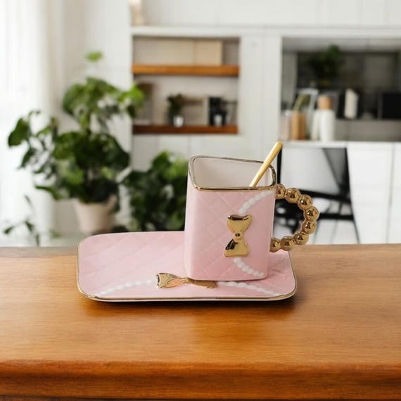 Tazza Gatto In Ceramica Con Cucchiaio E Coperchio – Per Caffè, Tè O Cioccolata Calda