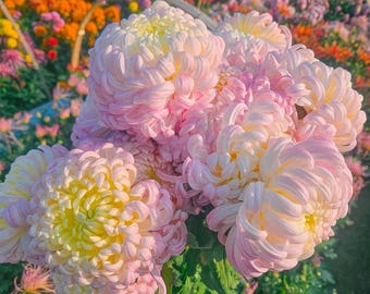 Kenroku Blanco Rosa para una elegancia y lujo infinitos. Flores cortadas, macetas, jardines, crisantemos.