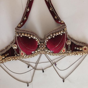 CUSTOM MADE Tribal Fusion Bellydance Bra - Custom Tribal, Medieval Rennaisance Festival ATS costume top bra