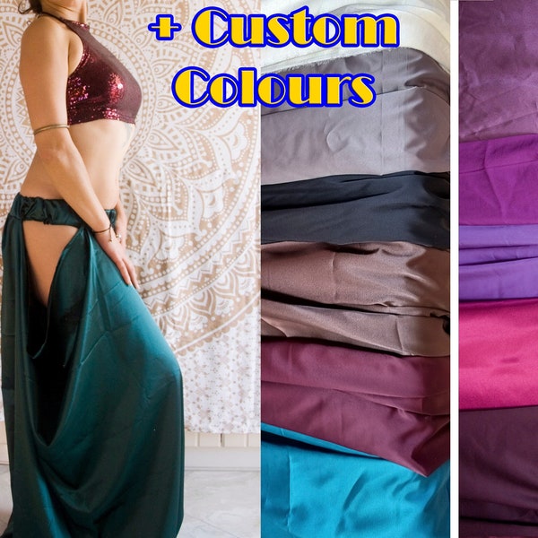 CUSTOM Satin Side Drape Pantaloons - Bespoke custom colour Tribal Fusion Bellydance side cutout harem pants