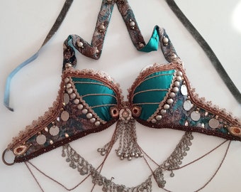 CUSTOM BH - Kostüm, Tribal Fusion Bauchtanz - Mittelalter Rennaisance Festival ATS Maßgeschneidertes Oberteil