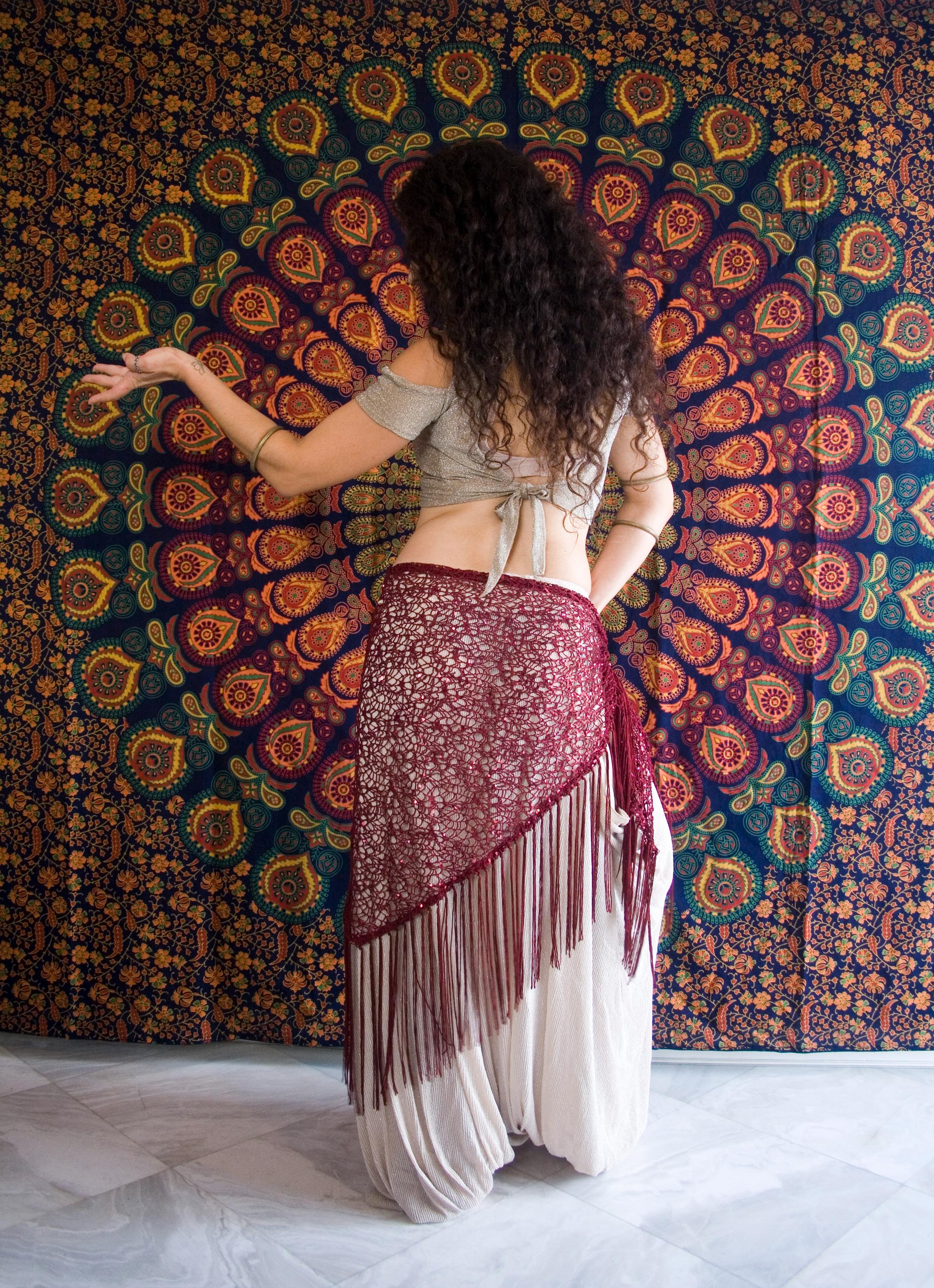 SALSATION　Shawl with opening　ライトレッド Handmade Crimson Sunbird Scarf | Shop Unique Scarves & Wraps