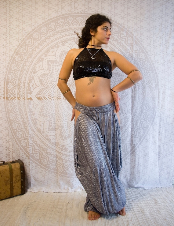 sequin mesh crop top