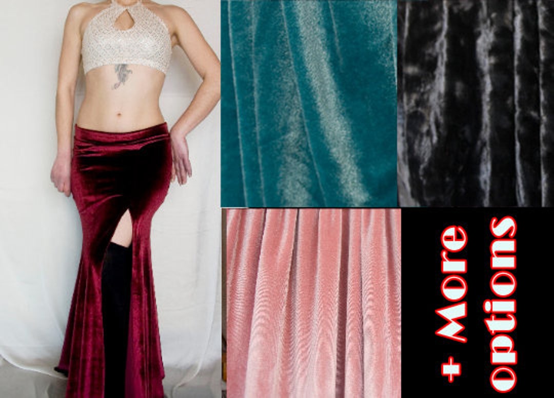 Velvet Sequins Women Mermaid Skirt