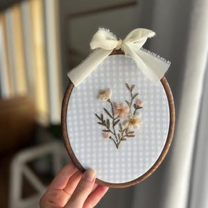 Embroidered Floral Hoop Art | Vintage Cottagecore Girl Nursery Decor - Etsy