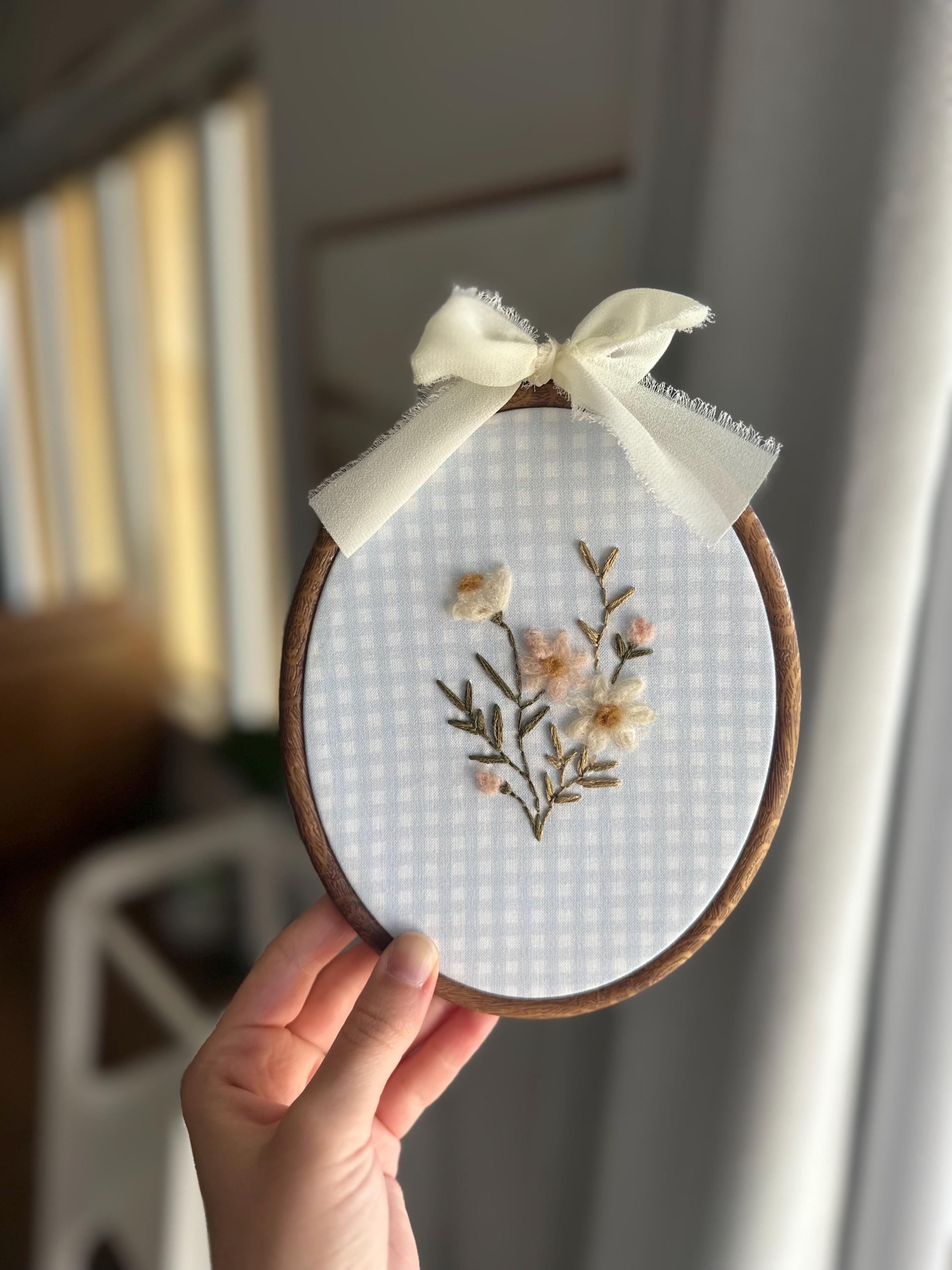 Hand Embroidered Floral Hoop Art: Nursery Wall Decor, Baby Girl Gift - Etsy