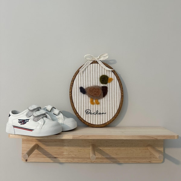 Personalized Needle Felted Name Sign | Heirloom Nursery Wall Art, Baby Shower Gift