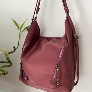 Sac à dos convertible en cuir végétalien souple pour femme, fourre-tout élégant pour un usage quotidien Sac à dos convertible pour la vie professionnelle, cadeau d'anniversaire pour elle