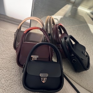 Bolso de hombro pequeño para mujer, bolso de hombro de piel vegana, bolso bandolera minimalista, bolso de mano para el trabajo, regalo de cumpleaños para ella