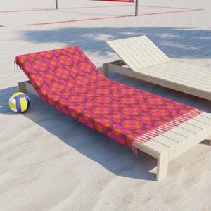 Mid-Century Boho Beach Towel, Soft Geometrical Travel Towel, Stylish Poolside Cover-Up, Summer Picnic Blanket, Eco-Friendly Beach Gift