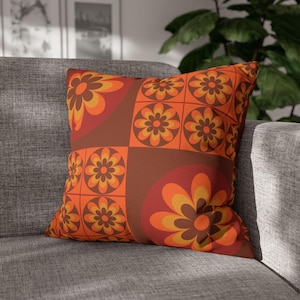Groovy Retro Pillowcase, Colorful Home Decor, Cozy 70s Throw Pillow, Groovy Living Room Accent, Gift for Homeowners, Vintage Flowers