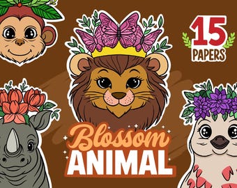 Blossom Animal Coloring Book, Easy and Bold Coloring
