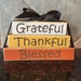 Fall Thanksgiving Wood Blocks - Grateful Thankful Blessed