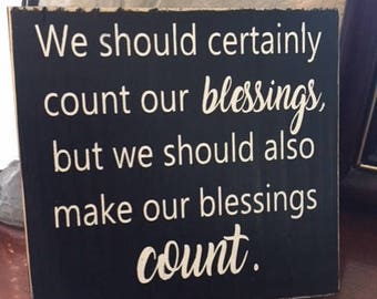Count Your Blessings Wood Sign