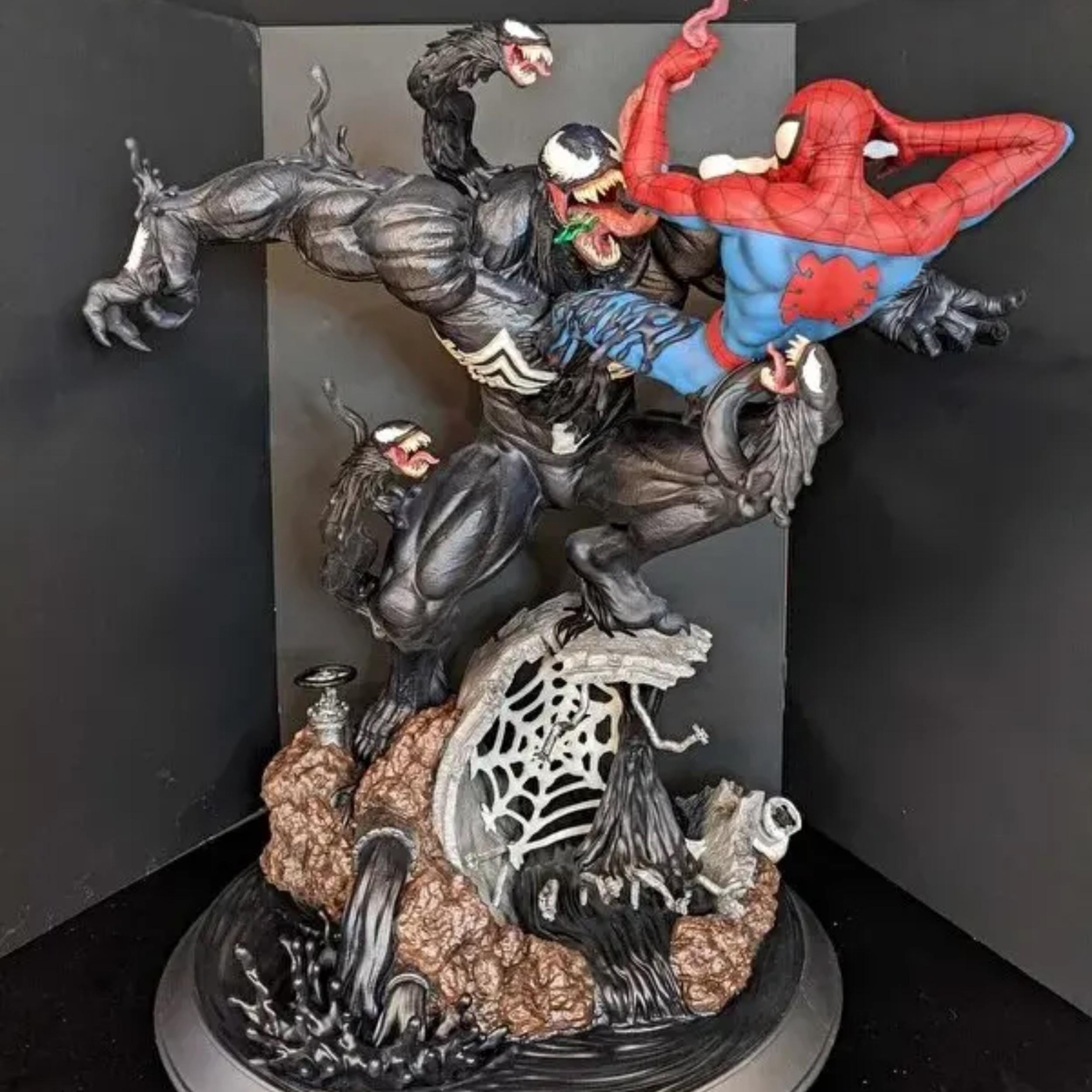 Venom Vs Spiderman Fighting 3D Print,marvel Universe Figurines