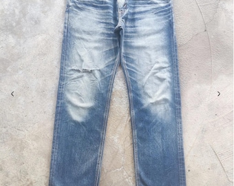 Vintage Edwin Distressed Faded Denim Pants Vintage Japanese Waist 35