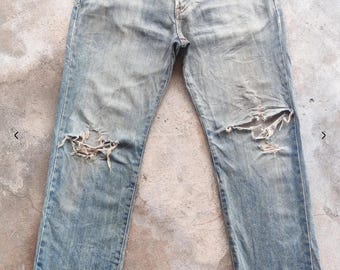 Vintage Edwin 403 Brand Jeans Distressed Faded Pants Vintage Japanese Waist 33