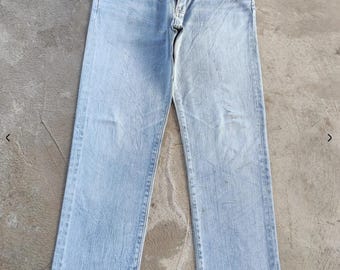 Pantalones vaqueros Wrangler vintage desgastados y descoloridos, cintura japonesa vintage 32