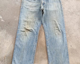 Vintage Wrangler Jean Distressed Faded Denim vintage Japanese Waist 36