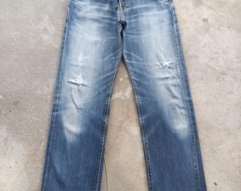 Vintage Edwin Selvedge Jean Distressed Faded Denim Vintage Japanese Waist 29