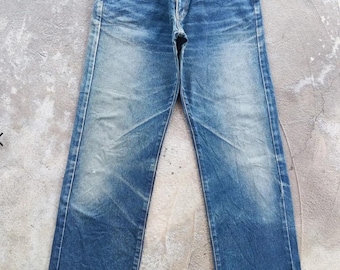 Vaqueros desgastados japoneses vintage descoloridos, cintura 30